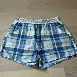 NWOT Hollister Blue & Green Flannel Pajama Shorts Size XS